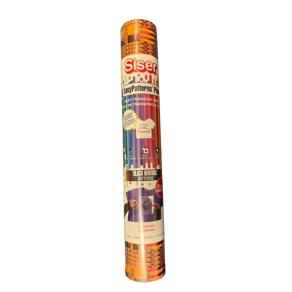 SISER DIASPORA HTV Heat Transfer Vinyl Black Heritage Patterns 11.8x24  NEW